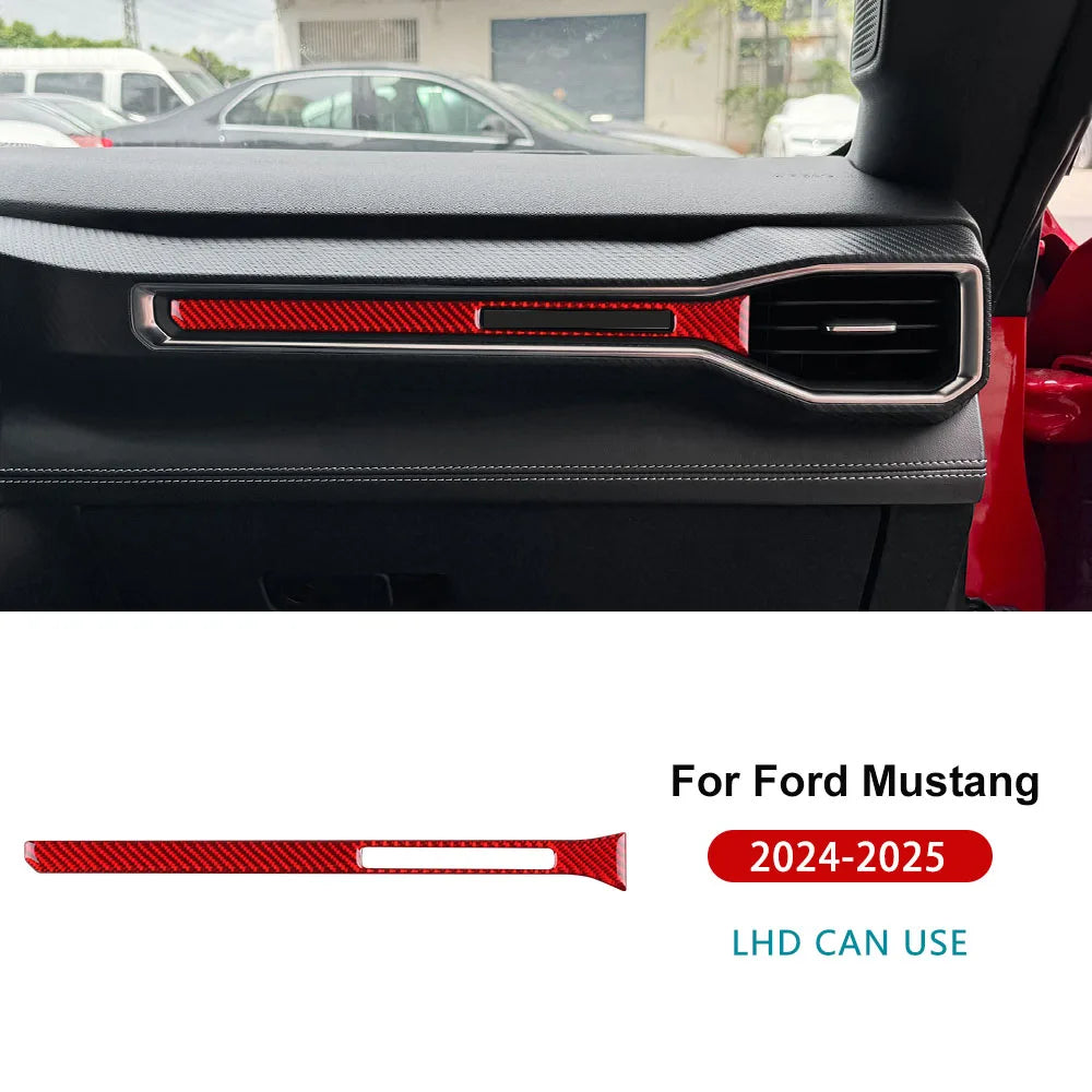 Real Carbon Fiber Console Trim for Mustang GT 2024-2026 Type A For LHD Red – Car Accessories | MotorWorld Marketplace