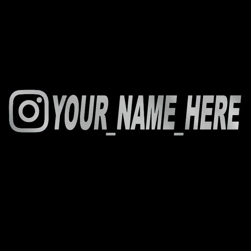 Custom Instagram Username Vinyl Decal for Car & Motorcycle Silver Send me the name – Car Accessories | MotorWorld Marketplace