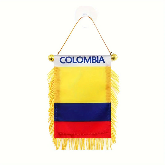 Colombia Flag Mini Banner 3x4" Double-Sided, Suction Mount 1pc – Car Accessories | MotorWorld Marketplace