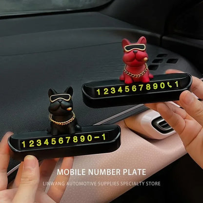 Bulldog Car Parking Plate | Cute Dashboard Decor Gift – Car Accessories | MotorWorld Marketplace