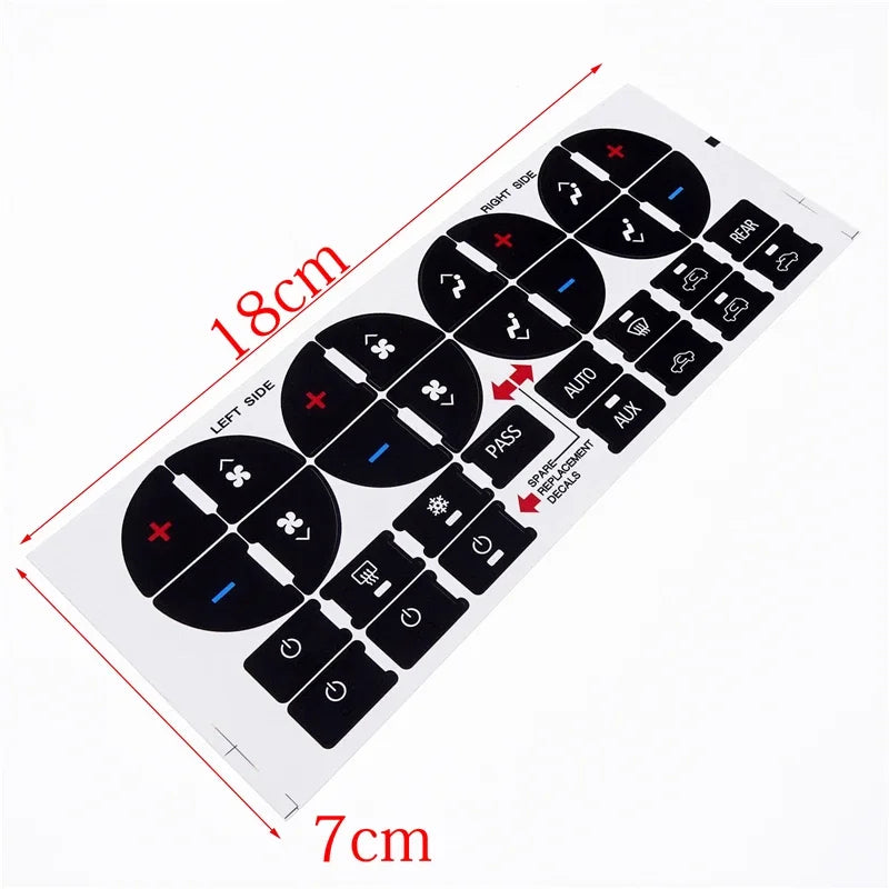 AC Control Button Repair Decals for GMC Chevy Buick Trucks