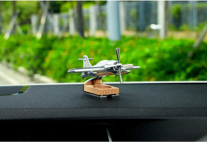 Décoration d'avion d'aromathérapie à énergie solaire pour voiture - Décoration de tableau de bord