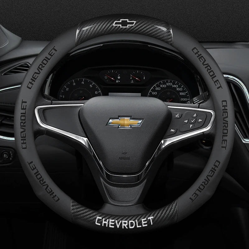 Housse de volant en daim et fibre de carbone pour Chevrolet Cruze Bolt