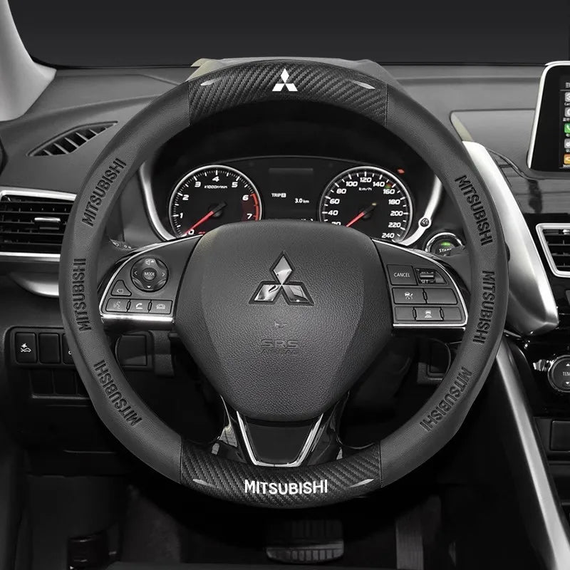 Mitsubishi Carbon Fiber Leather Steering Cover