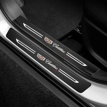 (NOT SOLD TO USA) Carbon Fiber Door Sill Protector for Cadillac | Scratch Guard – Car Accessories | MotorWorld Marketplace