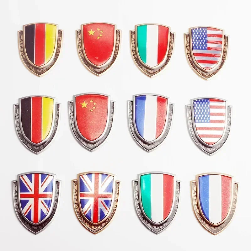 3D Metal Flag Emblem Badge Decal for BMW Audi Toyota – Car Accessories | MotorWorld Marketplace