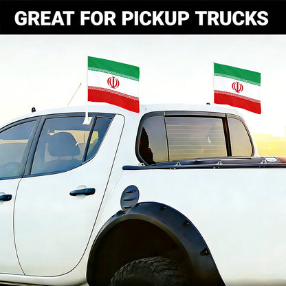 Iran Car Window Flag 30x45cm, Patriotic Auto Accessory