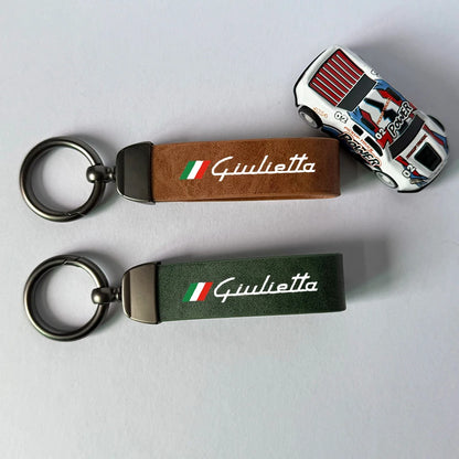 Vintage Leather Key Chain for Alfa Romeo Giulietta – Stylish Accessory