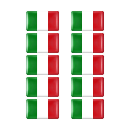 10pcs Epoxy Flag Badge Decals UAE, NL, RU, BR, IT, TH