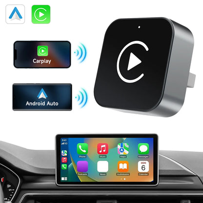 2-in-1 Wireless CarPlay & Android Auto Adapter, Plug & Play