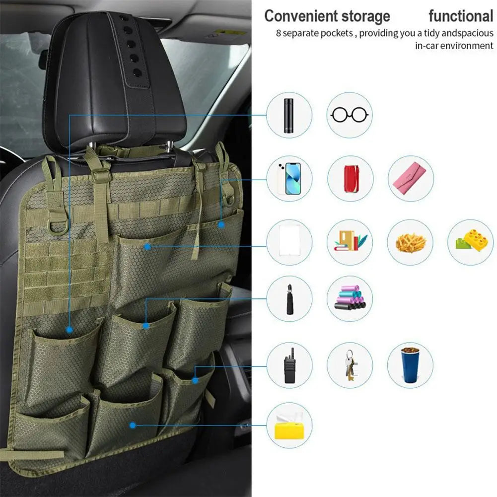 Tactical Camo Seat Back Organizer, 7-Pocket Universal Fit – Car Accessories | MotorWorld Marketplace