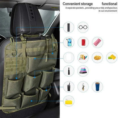 Tactical Camo Seat Back Organizer, 7-Pocket Universal Fit – Car Accessories | MotorWorld Marketplace