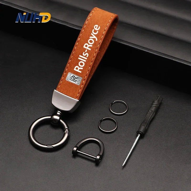 Premium Suede Keychain for Luxury Cars – Anti-Loss, Metal