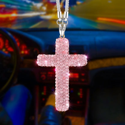 Crystal Diamond Cross Mirror Hanger – Universal Auto Decor