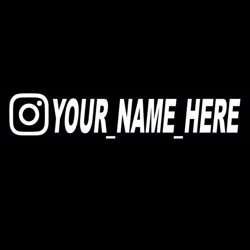 Custom Instagram Username Vinyl Decal for Car & Motorcycle WHITE Send me the name – Car Accessories | MotorWorld Marketplace