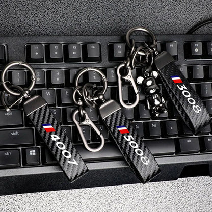 Carbon Fiber Keychain for Peugeot 2008/3008/4007/5008