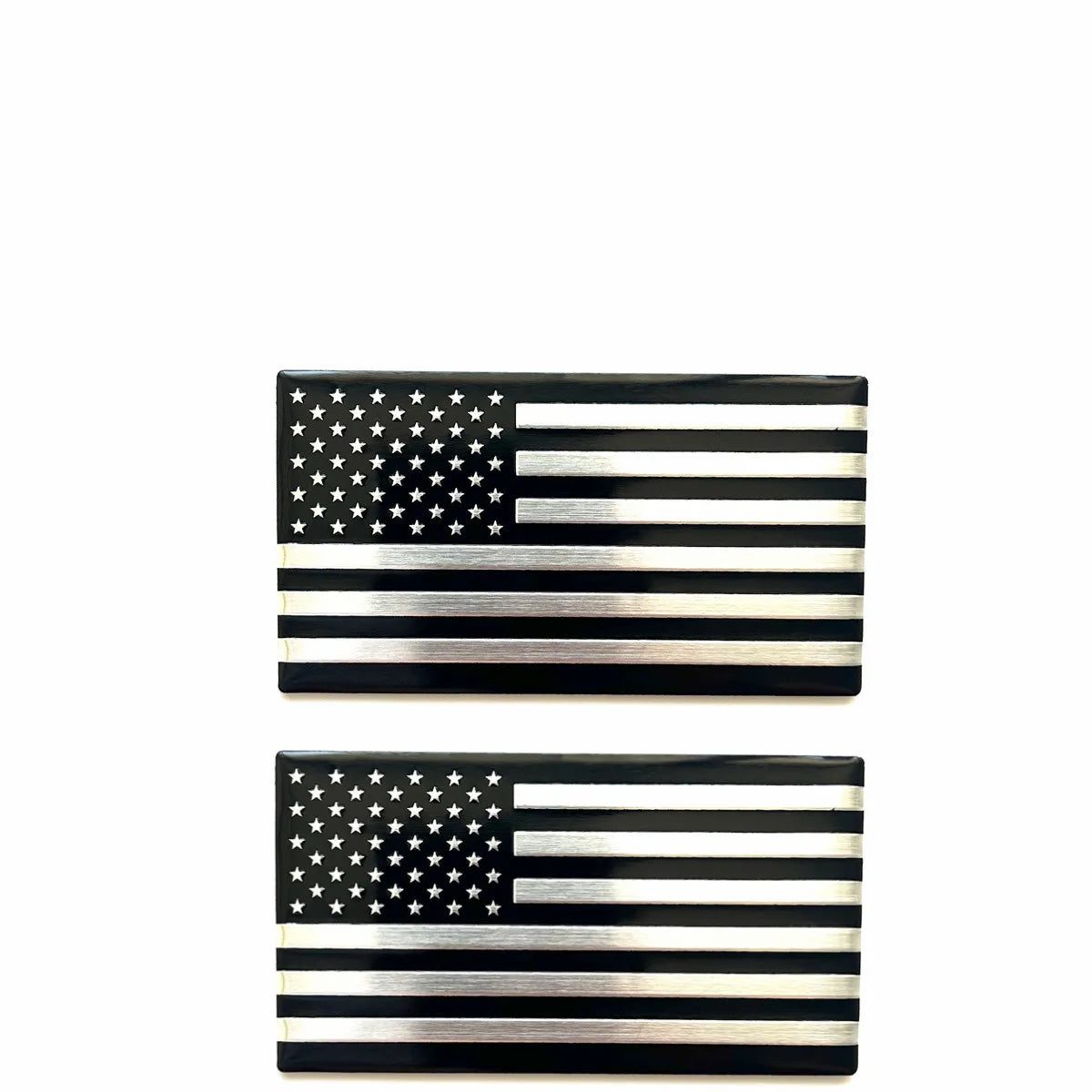 Aluminum Alloy US Flag Emblem Badge—Trunk/Side Car Decor silver 2pc – Car Accessories | MotorWorld Marketplace