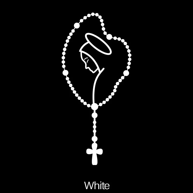 Our Lady Rosary Car Decal – Rear Window Auto Sticker 1pc