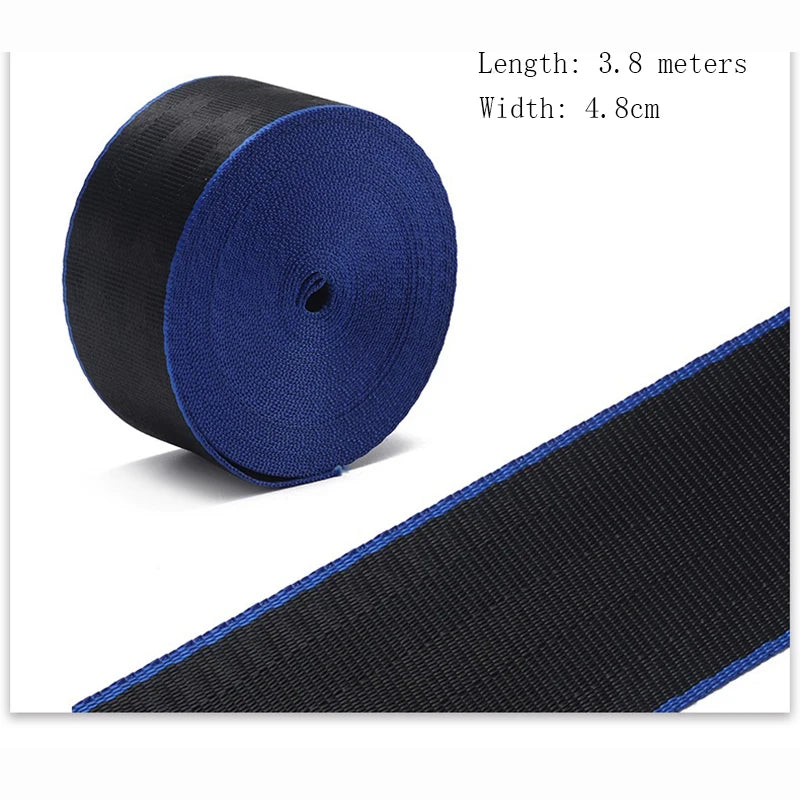 **3.6M Racing Seat Belt Webbing – Reinforced, Certified Safety** Blue Black – Car Accessories | MotorWorld Marketplace