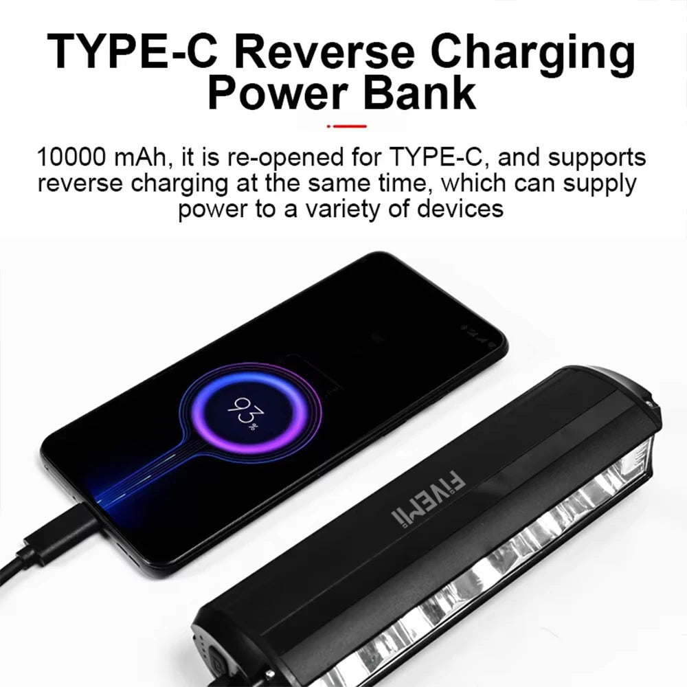 Fivemi 10000mAh Bike Light & Power Bank, USB, Pro Cycling – Car Accessories | MotorWorld Marketplace