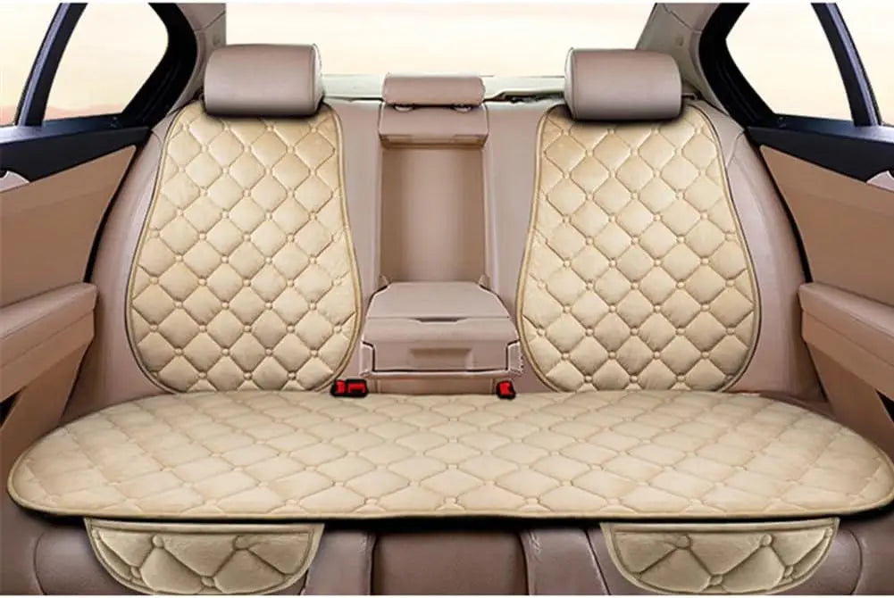 Plush Winter Car Seat Cushion Set – Ultra Soft, Antifreeze, 3pcs Beige – Car Accessories | MotorWorld Marketplace