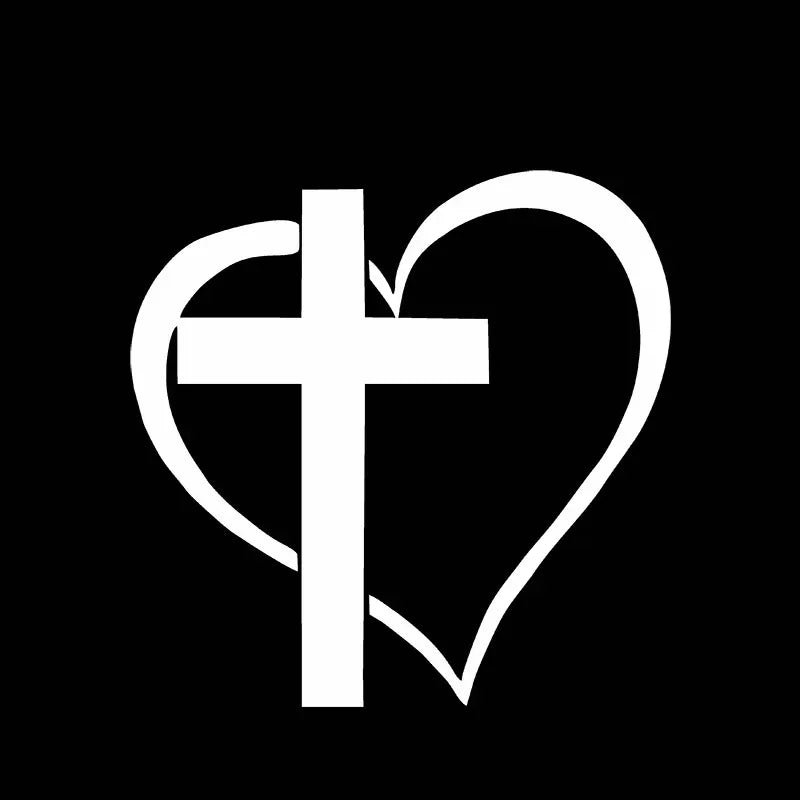 Christian Jesus Cross Car Sticker – Durable Vinyl Decal