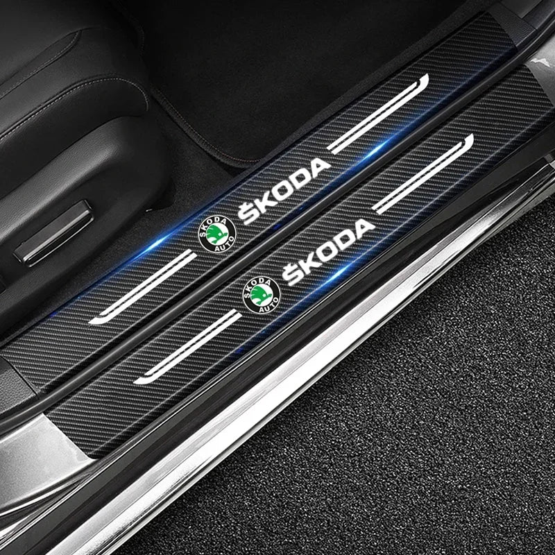 Skoda Carbon Fiber Door Sill & Trunk Protector Strip