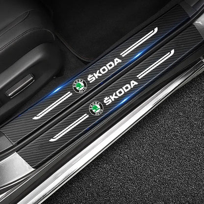 Skoda Carbon Fiber Door Sill & Trunk Protector Strip