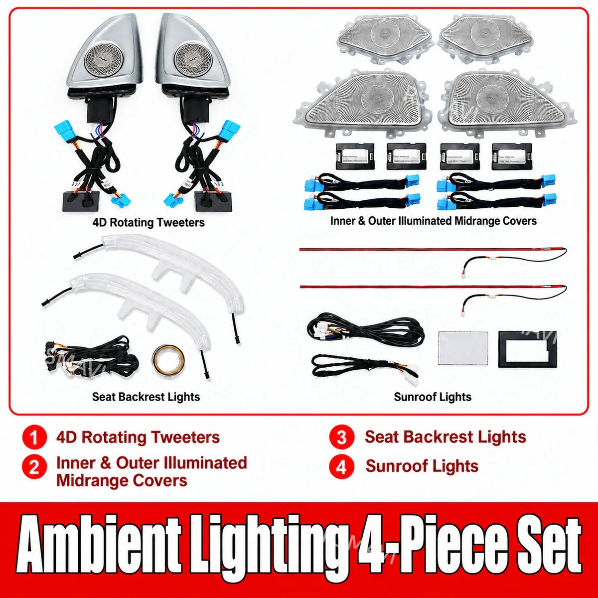 6pc Trim Set for Mercedes GLE/GLS W167 X167 2020-2024 Ambient Light 4pc – Car Accessories | MotorWorld Marketplace