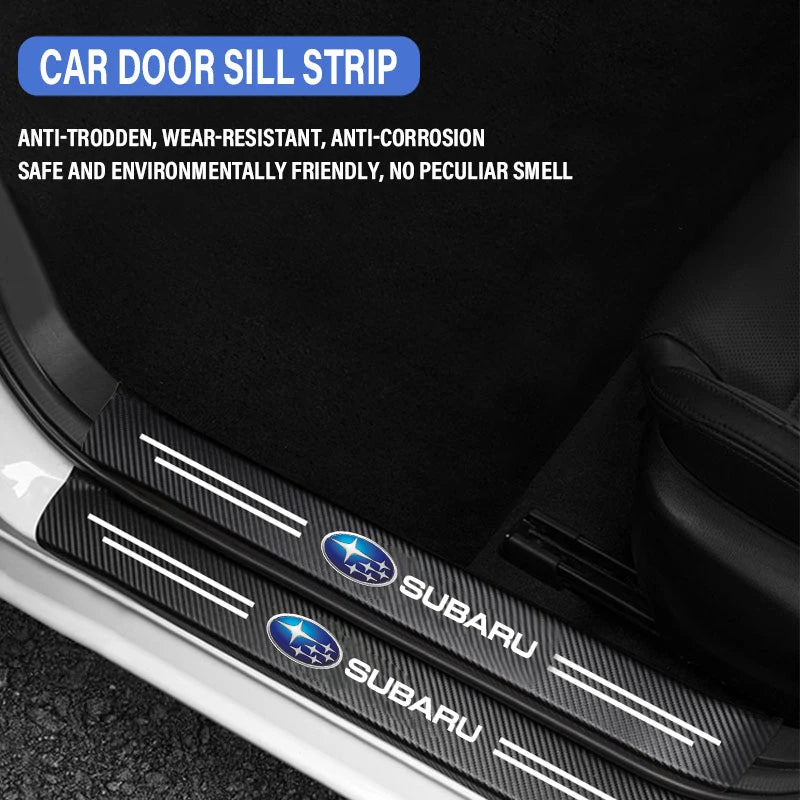 (NOT SOLD TO EUROPE) Subaru Door Sill Carbon Fiber Scuff Plate Sticker Set – Car Accessories | MotorWorld Marketplace