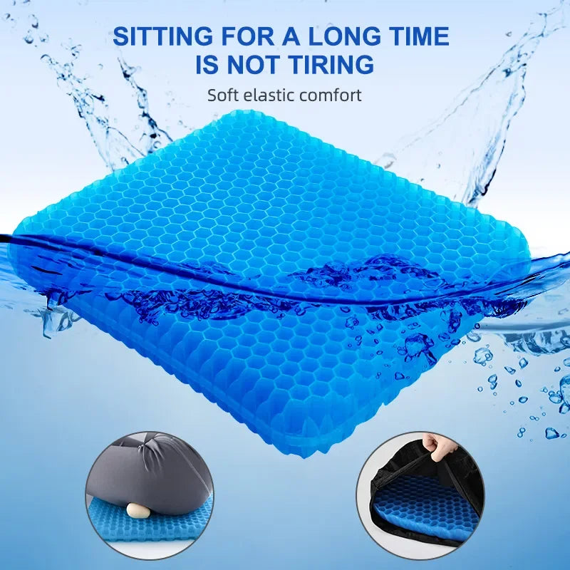 Breathable Gel Seat Cushion | Honeycomb Design for Pressure & Pain Relief