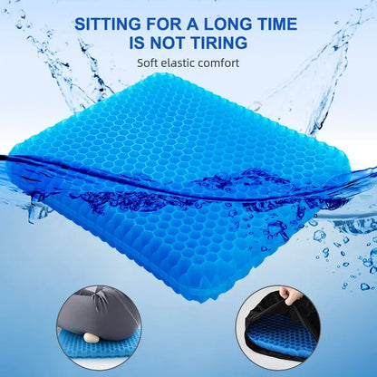 Coussin de siège en gel respirant | Conception en nid d'abeille pour soulager la pression et la douleur