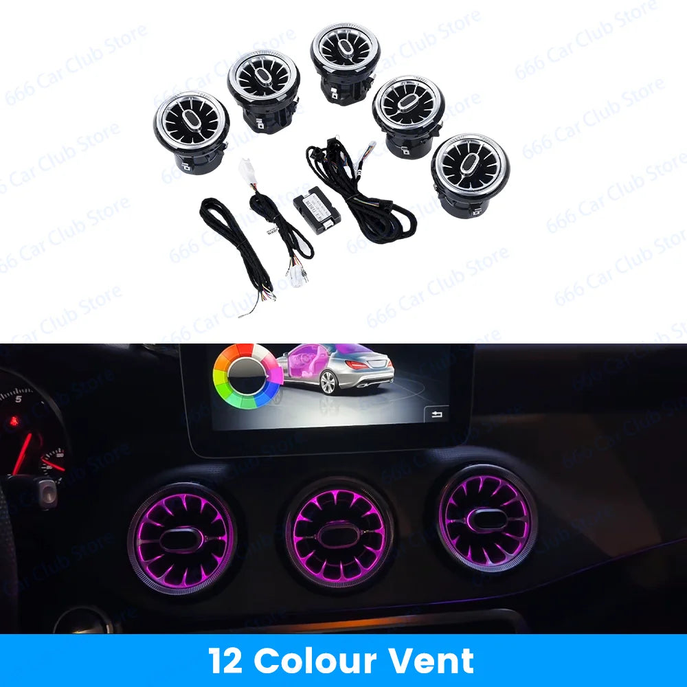12-Color LED Turbo Vent Lights For Mercedes W117 W176 W156 12 Colour Vent China Mainland – Car Accessories | MotorWorld Marketplace