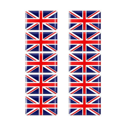 10pcs Epoxy Flag Badge Decals UAE, NL, RU, BR, IT, TH