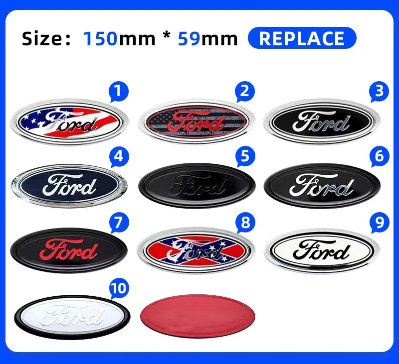 Ford Emblem Badge Logo 58 (2")–224mm (9")