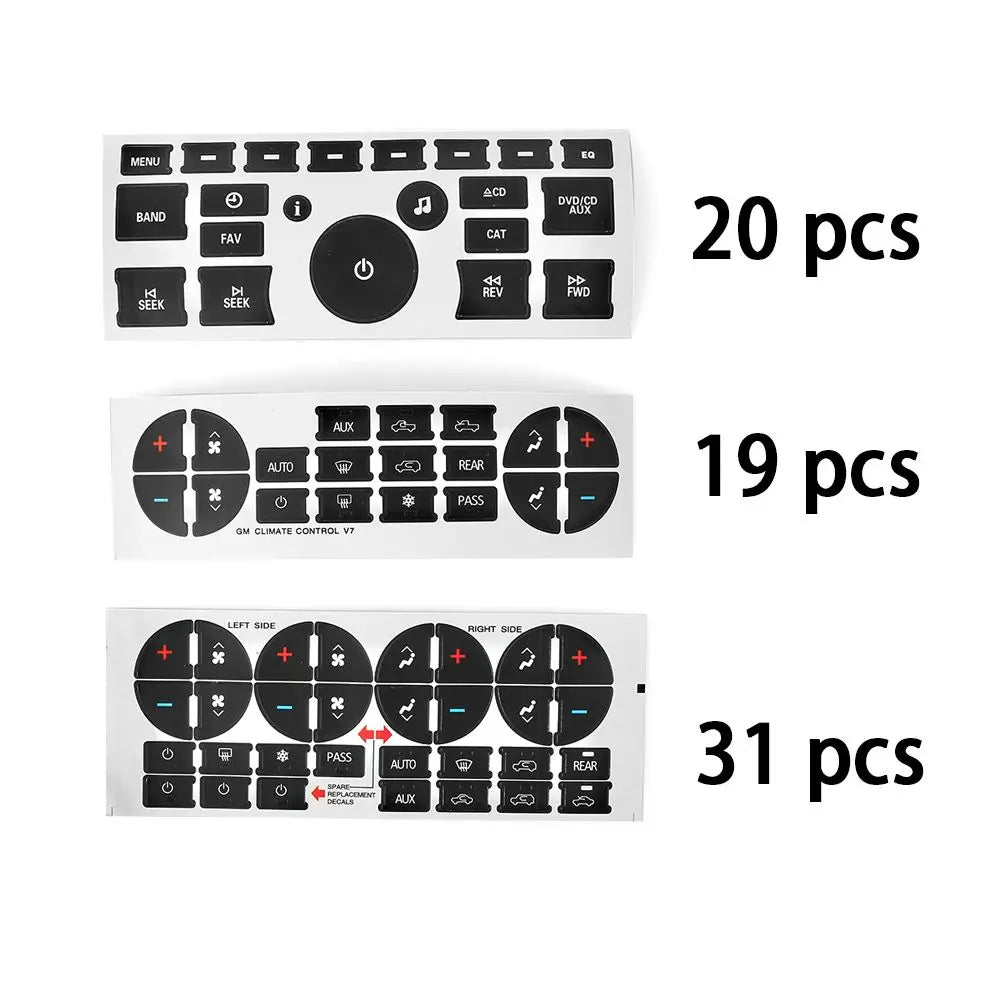 GMC Radio & A/C Button Repair Stickers - Pro Fit