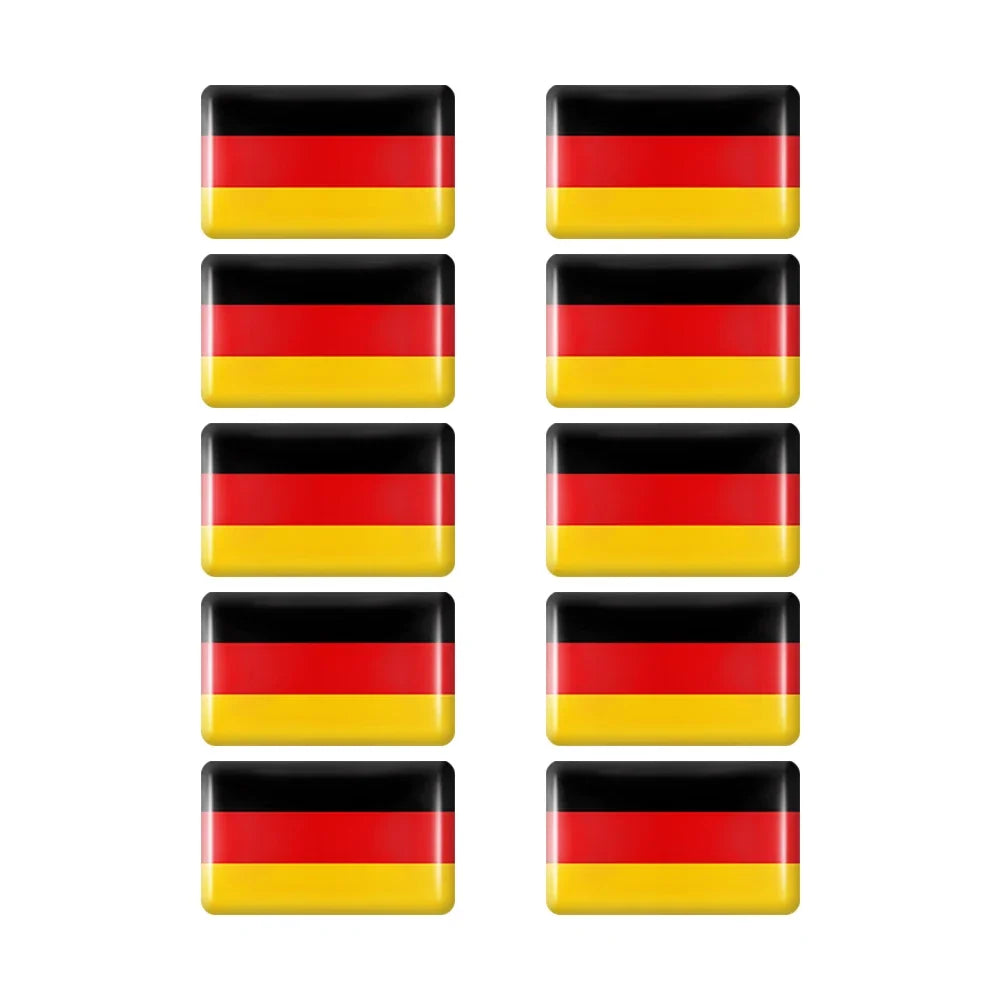 10pcs Epoxy Flag Badge Decals UAE, NL, RU, BR, IT, TH