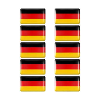 10pcs Epoxy Flag Badge Decals UAE, NL, RU, BR, IT, TH