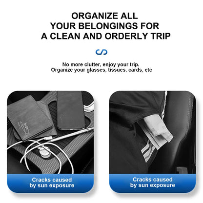 Organiseur de pare-soleil en cuir BLALION - Porte-lunettes et porte-cartes multi-poches
