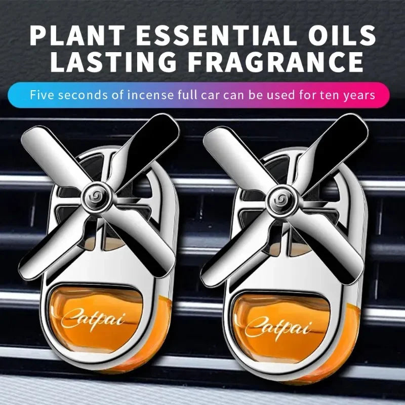 Désodorisant pour voiture à hélice rotative - Clip d'aromathérapie au parfum océanique