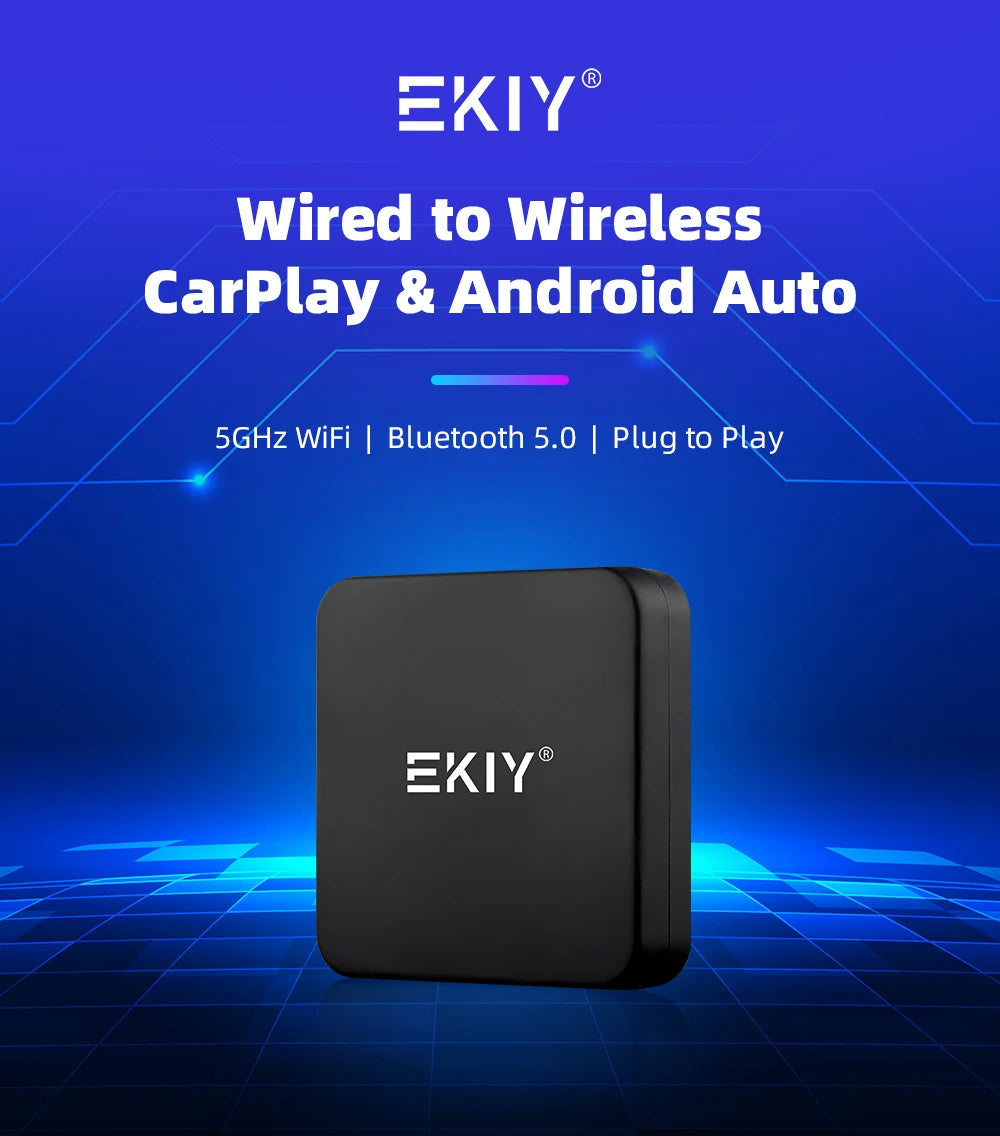 EKIY Mini Wireless CarPlay for Toyota, Mazda, Nissan & More – iOS15 & Bluetooth