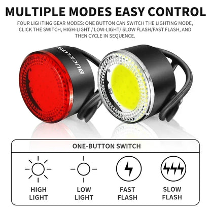 BUCKLOS LED Bike Light Set, Rechargeable COB Front & Rear – Car Accessories | MotorWorld Marketplace