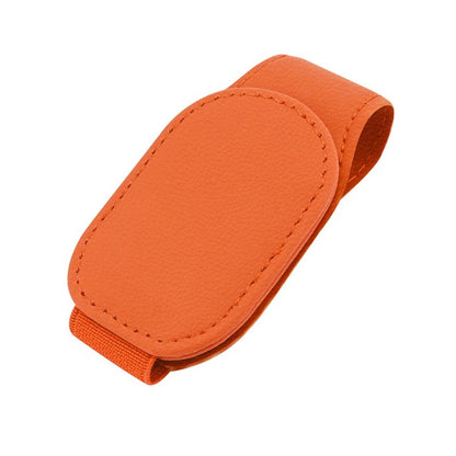Magnetic Leather Car Eyeglass Clip | Universal Sunglass Holder Orange – Car Accessories | MotorWorld Marketplace