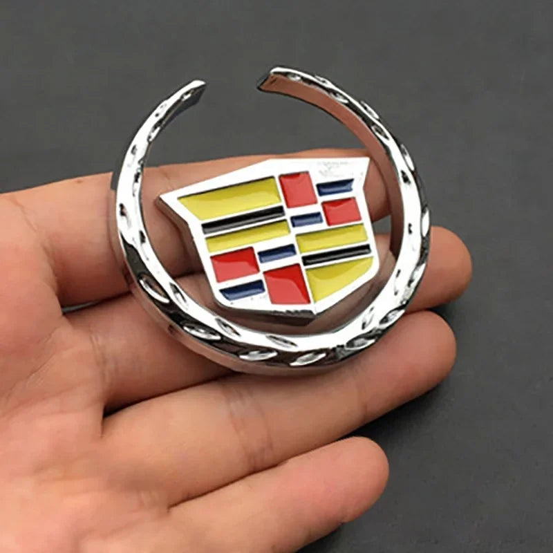 (NOT SOLD TO USA) 3D Metal Emblem Badge for Cadillac Escalade DTS SRX XT5 Round – Car Accessories | MotorWorld Marketplace