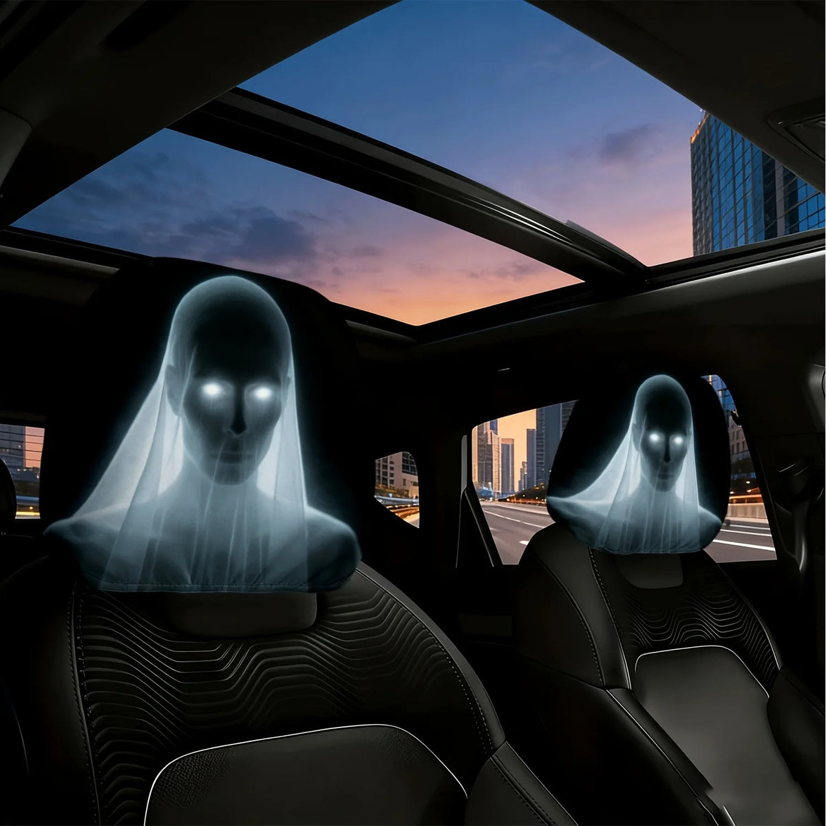 2pcs Universal Horror Face Car Headrest Covers, Dustproof – Car Accessories | MotorWorld Marketplace