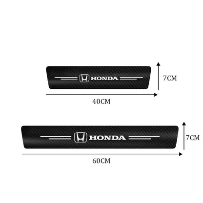 4Pcs Carbon Fiber Door Sill Protectors for Honda Models