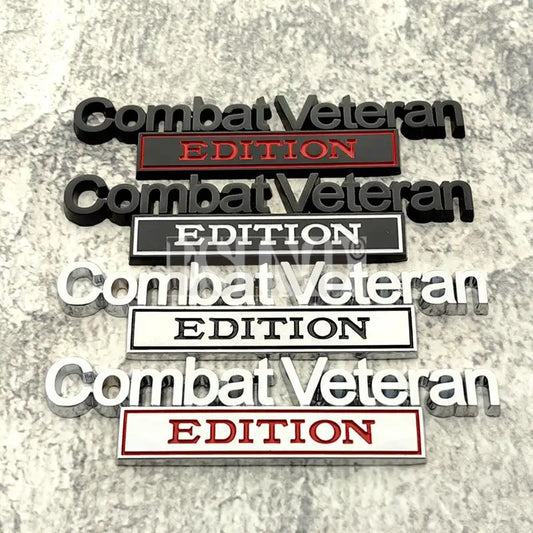 3D Combat Veteran Metal Chrome Emblem Badge – Zinc Alloy Decal – Car Accessories | MotorWorld Marketplace