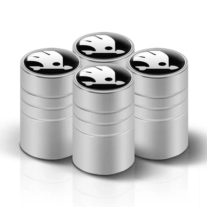 4PC Metal Valve Caps for Skoda