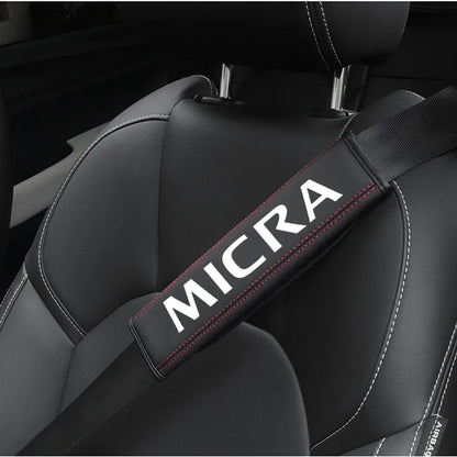Premium Cowhide Seat Belt Cover for Nissan Micra