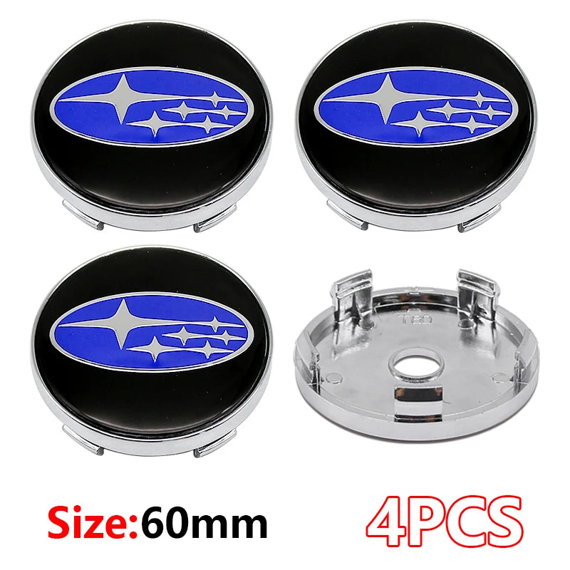 (NOT SOLD TO EUROPE) 4PCS 56/60mm Hub Covers Decals for Subaru WRX STI BRZ 60mm-Black blue Subaru-4pcs – Car Accessories | MotorWorld Marketplace